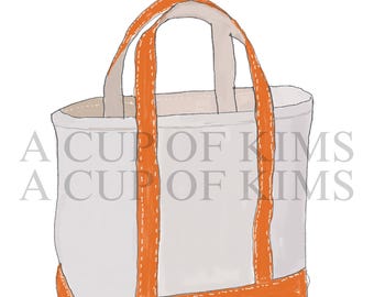 Autumn Beige Orange Tote Bag Art Print: Minimalistic Seasonal Decor (Digital Download)