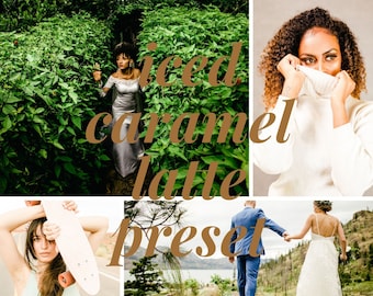 Iced Caramel Latte Lightroom Preset | Warm Creamy Mobile Filter (DNG)