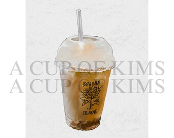 BrewHaha-Inspired Wilmington Delaware Iced Coffee Print / INSTANT Download