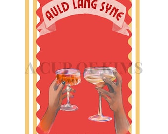 Auld Lang Syne New Year's Eve 1920s Art Deco Inspired Print