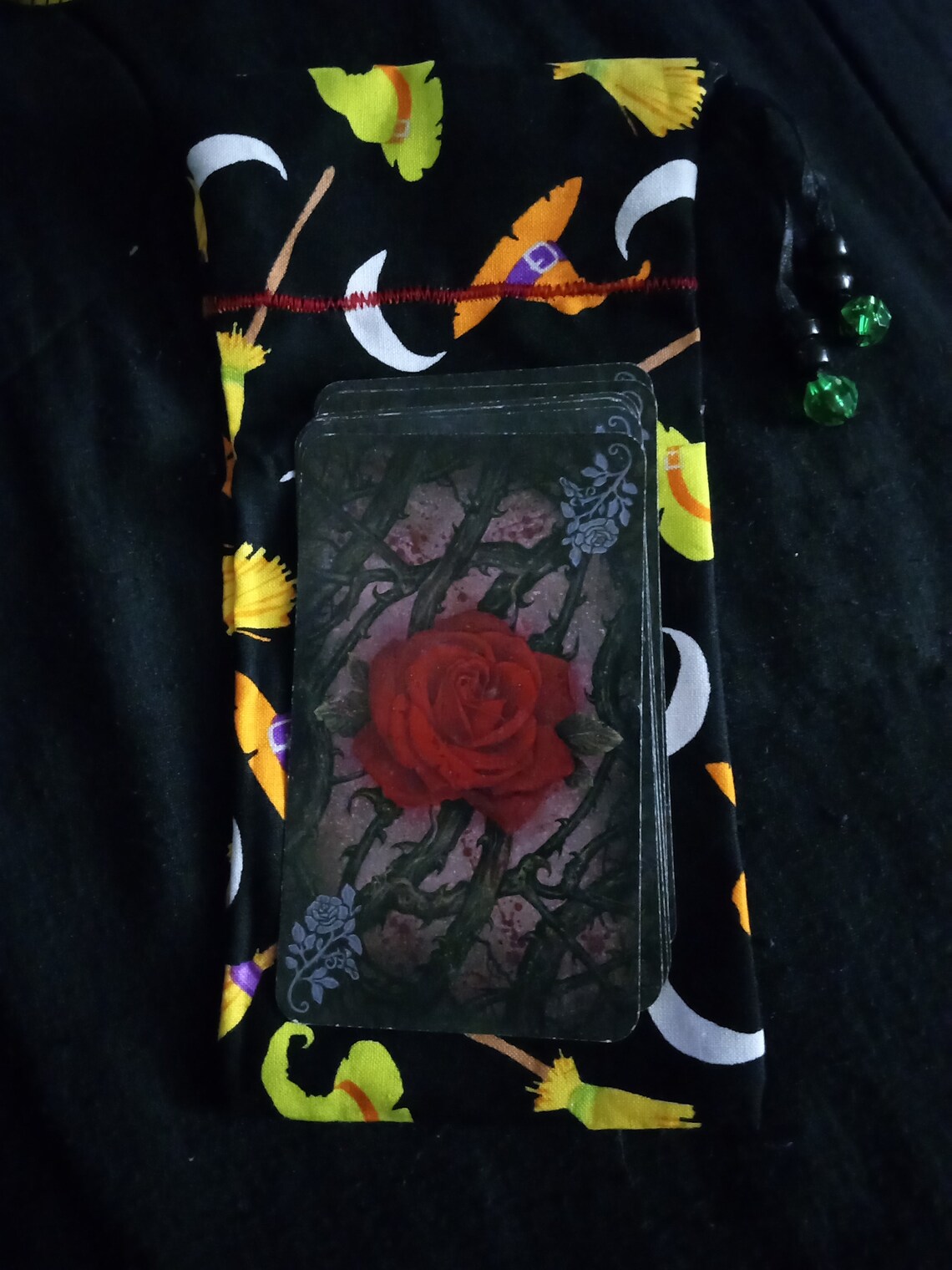 Stitchen' Witchen Tarot Card Bag W/sheer Ribbon Drawstring - Etsy