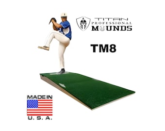 8 Inch Portable Youth Baseball Pitching Mound w/ Adjustable Base Ages 15 & Under