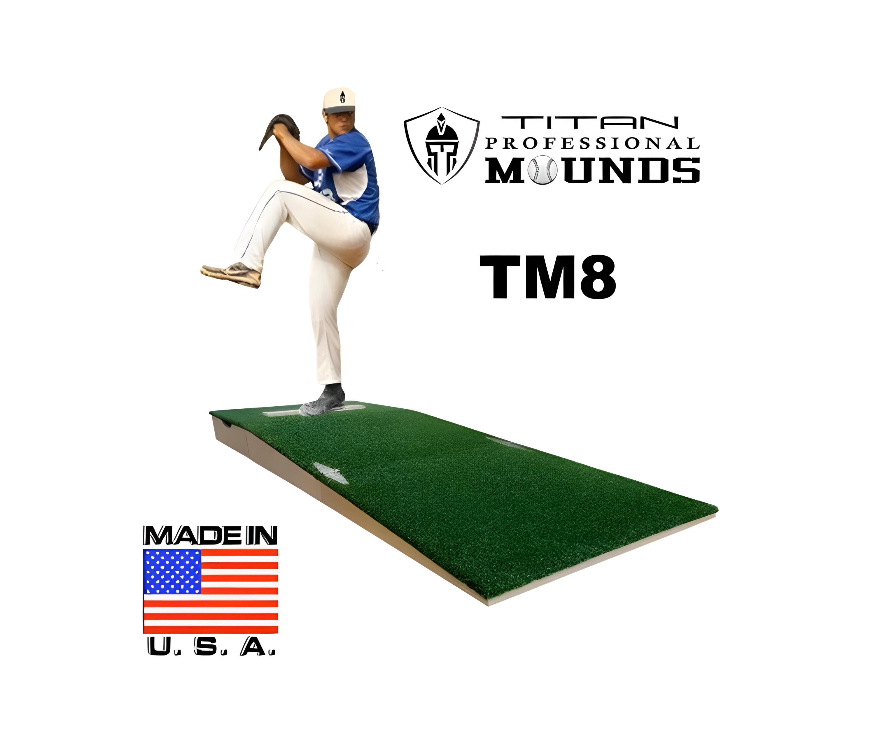 Tumulo Portatile per Lanciatori di Baseball, 195,58 cm Ausili per Lancio di Softball all'Aperto e al Chiuso con Erba Sintetica Anti-Scolorimento, Gomma per Lancio, maniglie per Trasporto, Verde | IT