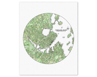 Portland, Maine, Map (Unframed giclee print)