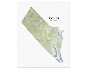 Dover, New Hampshire, City Map (Unframed Giclee Fine Art Print)