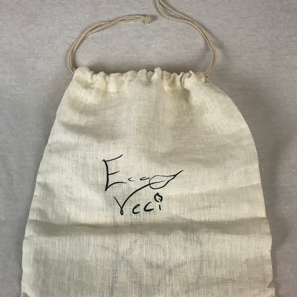 Eco Friendly Flax Linen Drawstring/produce Bag