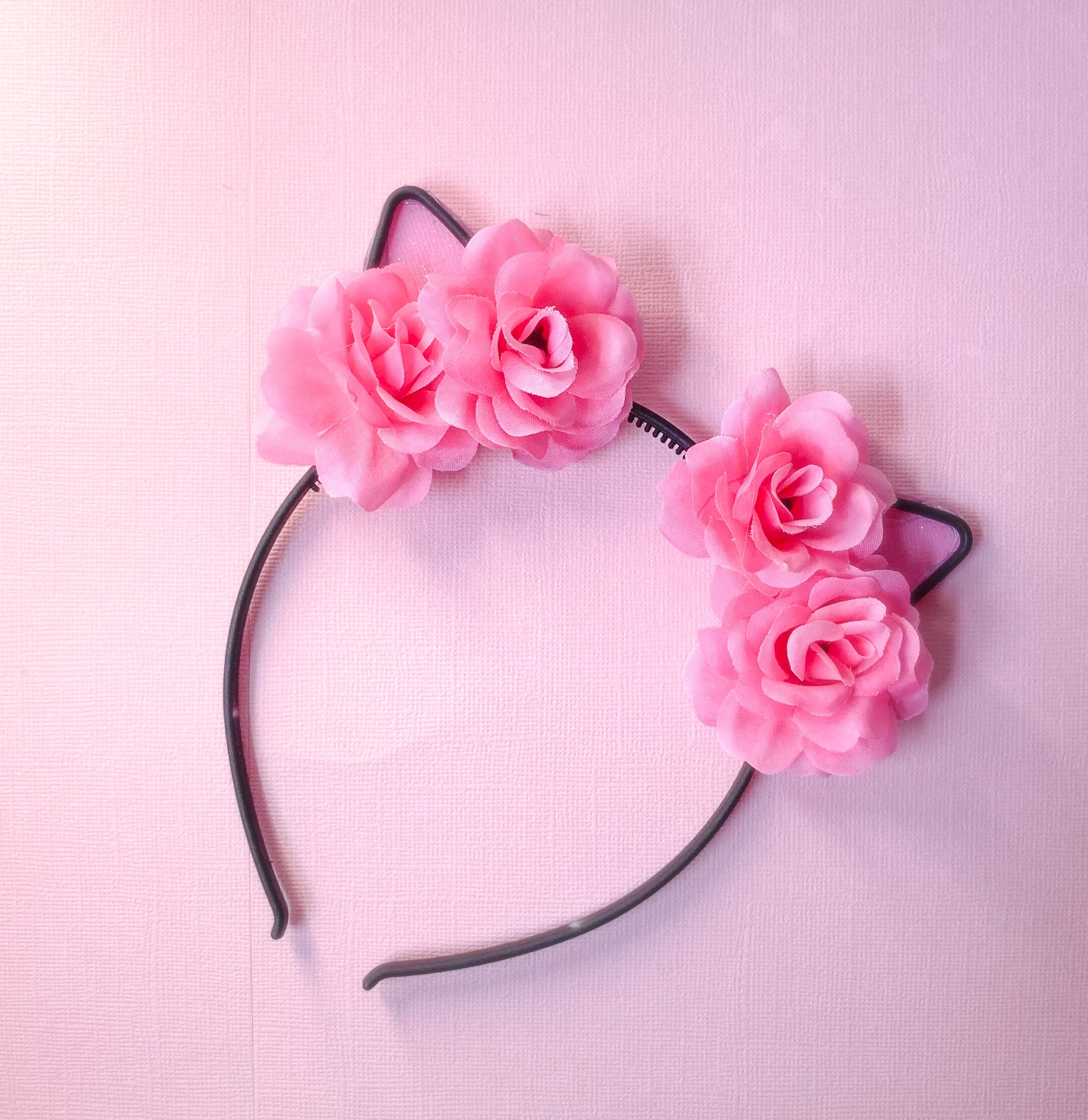 Cat Ear Headband / Kids Kitty Ear Headband / Pink Cat Ear Etsy