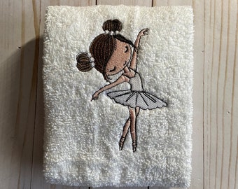 Juego de toallas de algodón personalizadas de bailarina: Diseño de ballet bordado