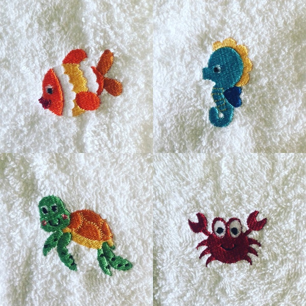 Under The Sea! Seaside Beach Theme Mix n Match Towel Set Your Choice of Bath Towel Hand Towel or Washcloth or a Combination