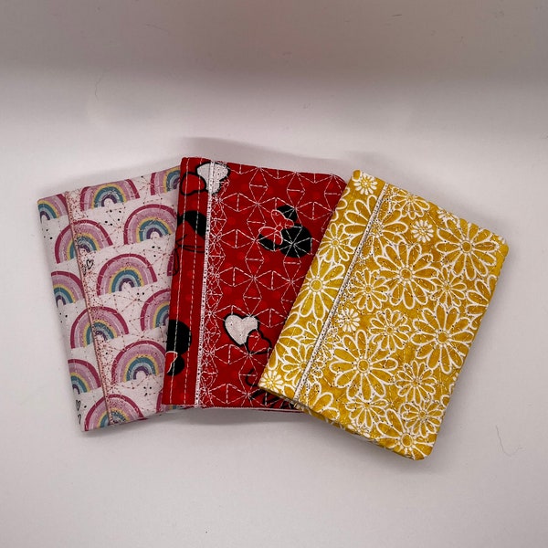 Embroidered Washable Reusable Fabric Mini Notebook Composition Book Covers - Notebook included