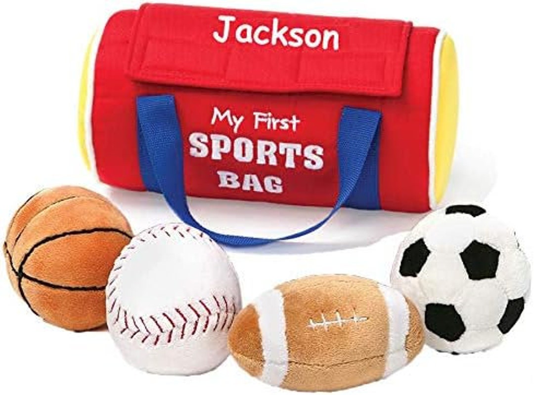 Plush My First Sports Bag Playset Personalized Set of Sports