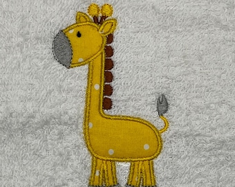 Embroidered Zoo Animal Towel Set, Custom Cotton Bath or Hand Towels