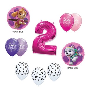 GIRL'S PAW PATROL 4th Birthday Balloons Age Four 4 | Etsy