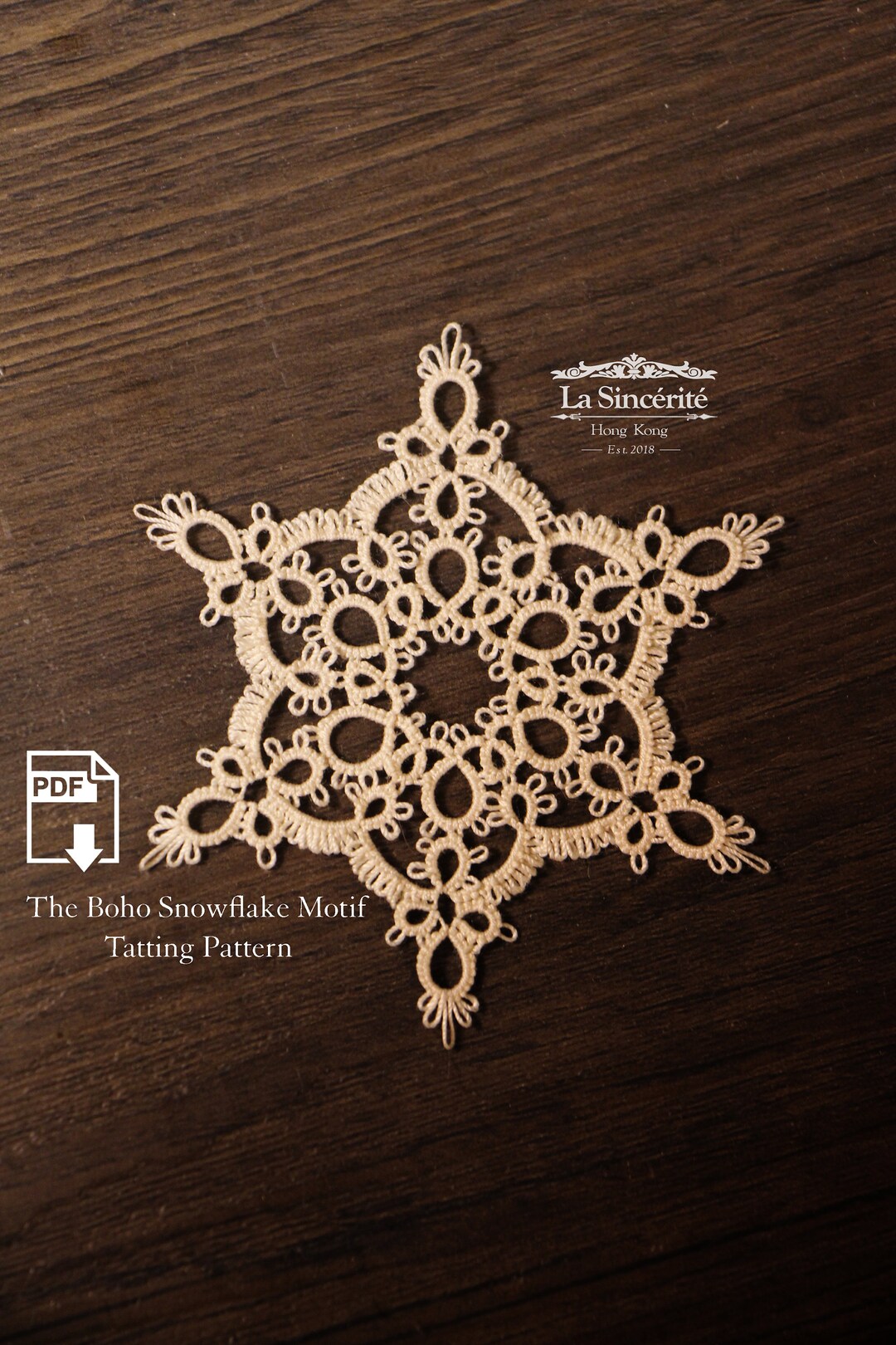 Original Tatting Snowflake Pattern, Shuttle Tatting Tutorial, Tatting