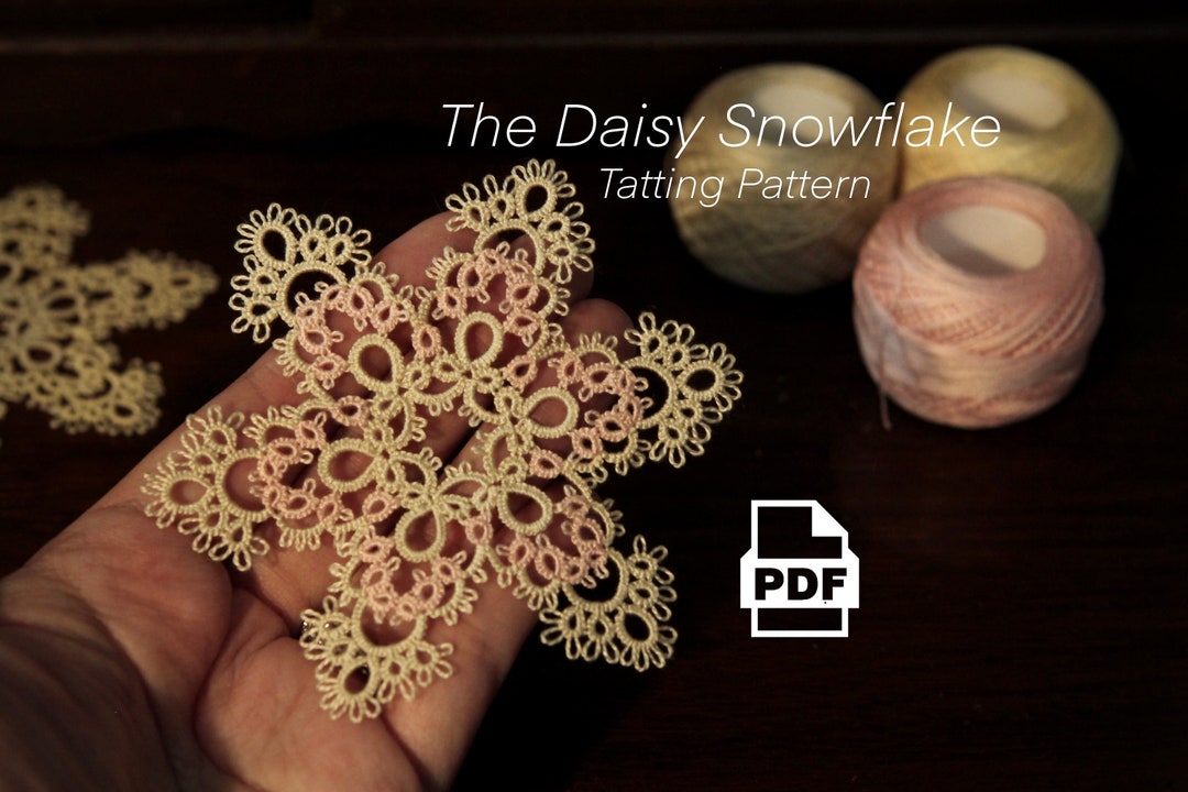 Shuttle Tatting Snowflake Pattern, Tatting Tutorial, Tatting PDF
