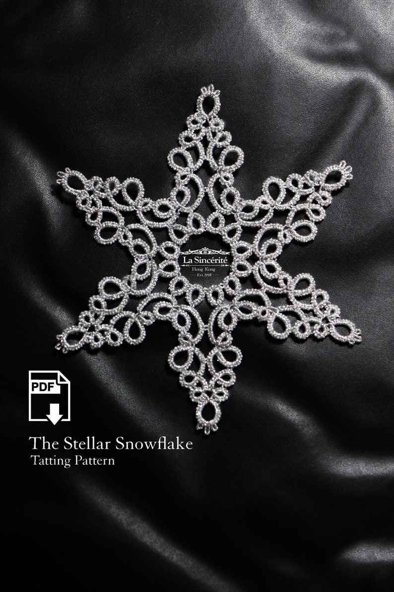 Original Tatting Snowflake Pattern Shuttle Tatting Tutorial Etsy