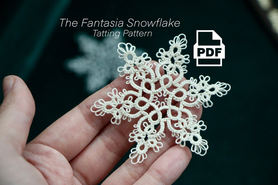 Tatting Snowflake Pattern, Shuttle Tatting Tutorial, Tatting PDF