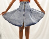 Vintage high-waisted Denim Cowgirl Skirt
