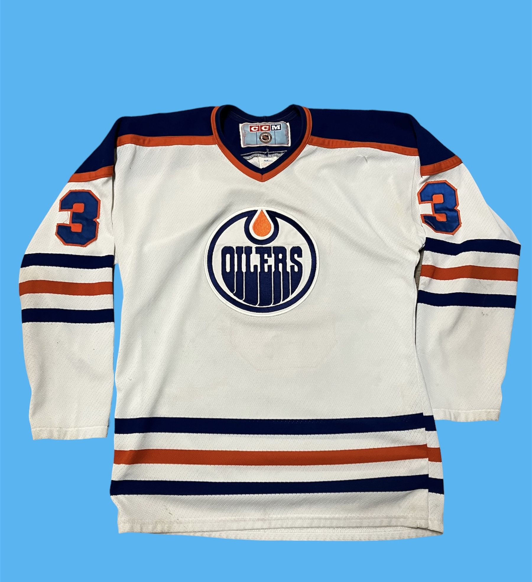 Bill Ranford 1990 Edmonton Oilers Vintage Away Throwback NHL Hockey Jersey