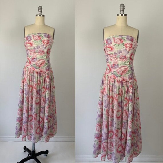 Vintage 80s Laura Ashley Dress // 1980s Laura Ashl