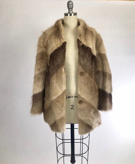 Vintage 80s Nutria Fur Coat // 1980s Fur Coat // Beaver Fur | Etsy