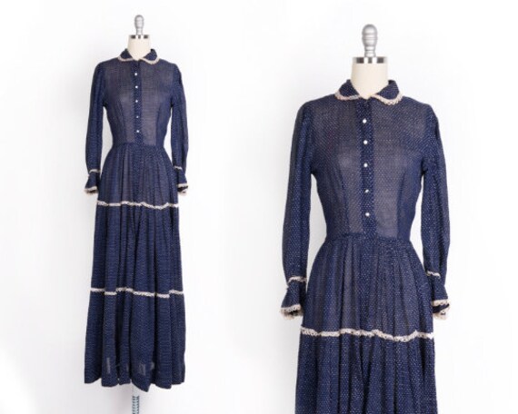 Vintage 1930s Dress // Late 30s Day Dress // 30s N