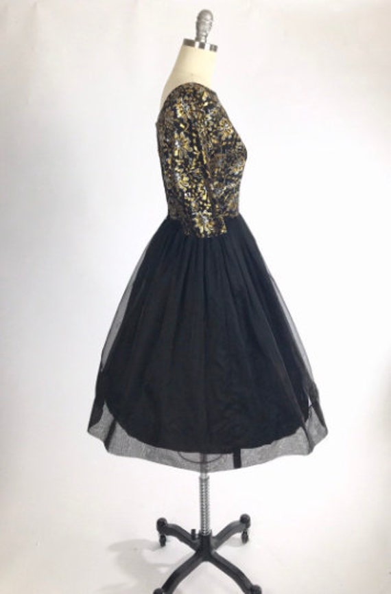 Vintage 50s Cocktail Dress // 1950s Prom Dress //… - image 4