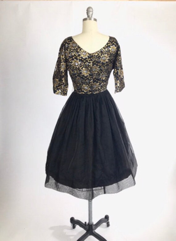 Vintage 50s Cocktail Dress // 1950s Prom Dress //… - image 6