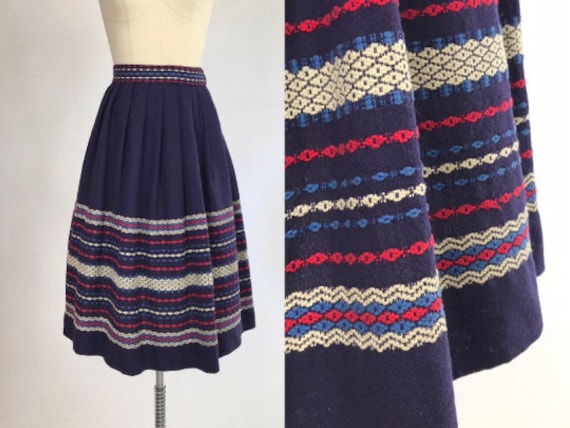 Vintage 50s Fiesta Skirt // 1950s Patio Skirt // W