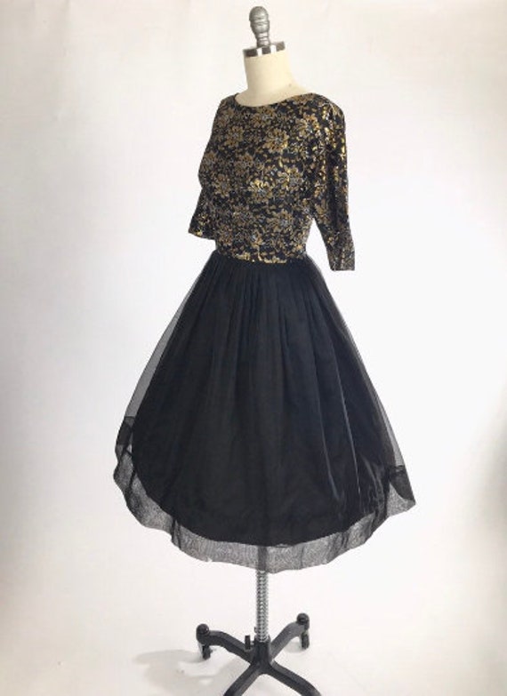 Vintage 50s Cocktail Dress // 1950s Prom Dress //… - image 2
