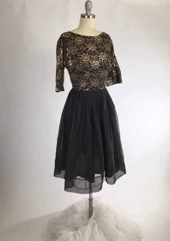 Vintage 50s Cocktail Dress // 1950s Prom Dress //… - image 7