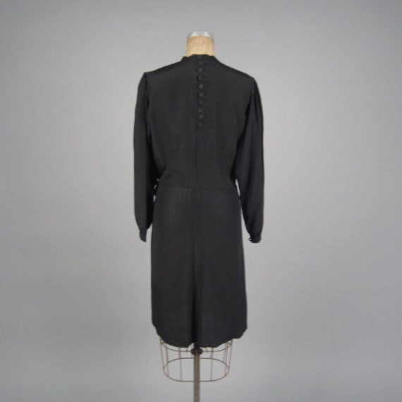 Rare Volup 1930s Dress // 30s Black Silk Rayon Dr… - image 5