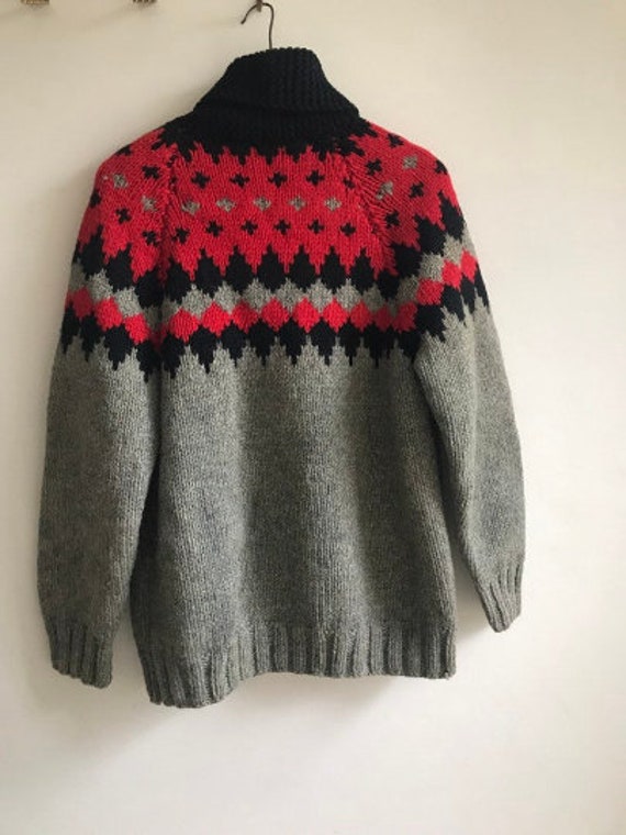 Vintage 1950s Cowichan Sweater // 50s Poker Sweat… - image 8