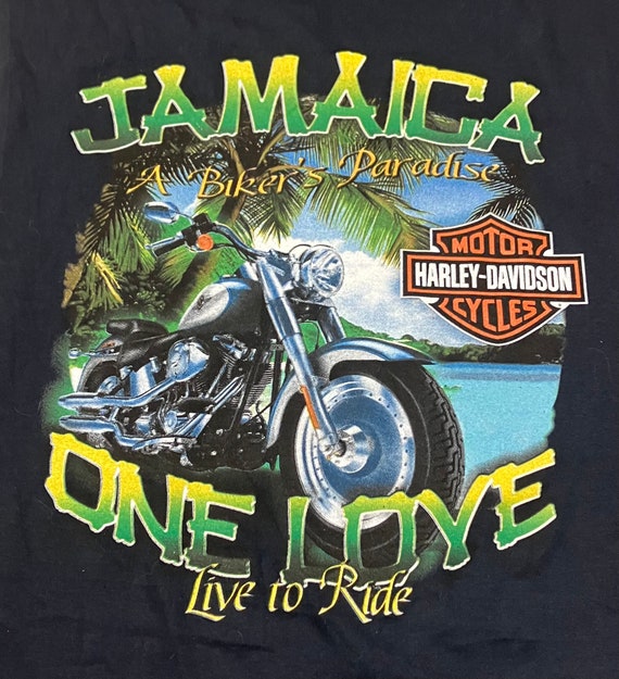 Vintage Jamaica Harley Davidson tee! sz 2XL. - Depop
