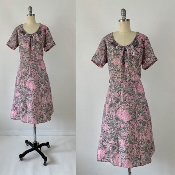 Vintage 60s Party Dress // 1960s Fancy Day Dress … - image 1