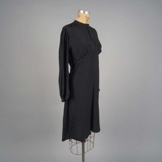 Rare Volup 1930s Dress // 30s Black Silk Rayon Dr… - image 4