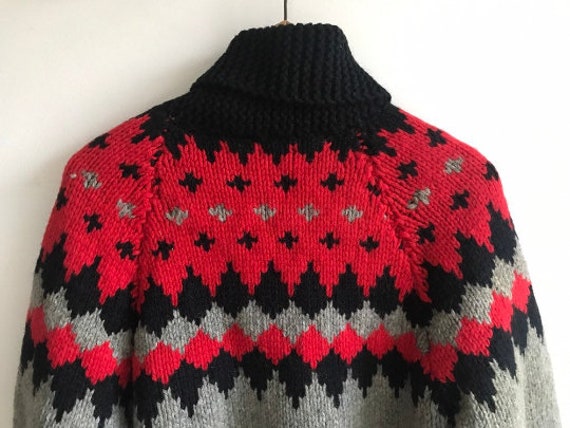 Vintage 1950s Cowichan Sweater // 50s Poker Sweat… - image 9