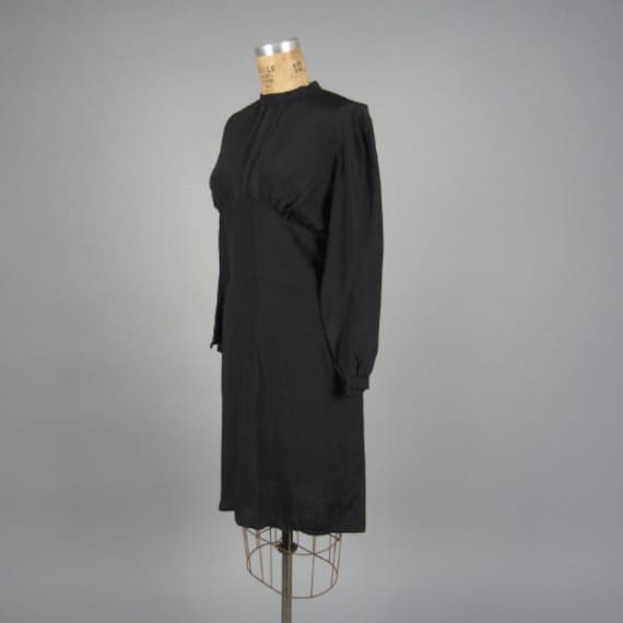 Rare Volup 1930s Dress // 30s Black Silk Rayon Dr… - image 3