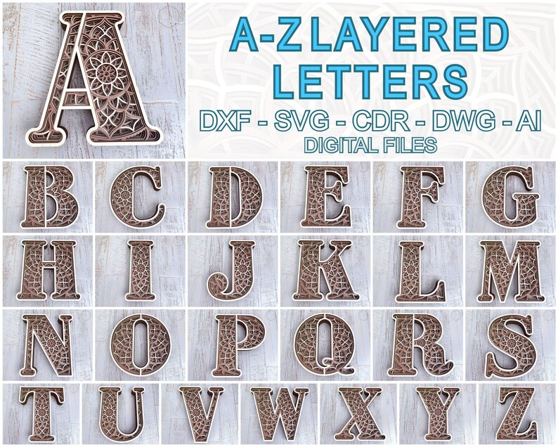 Free Free 283 Layered Mandala Letters SVG PNG EPS DXF File