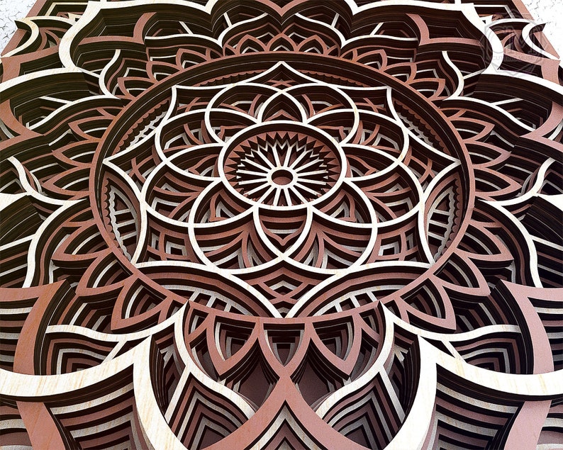 Download Layered Mandala SVG Laser Cut Multilayer Mandala DXF ...