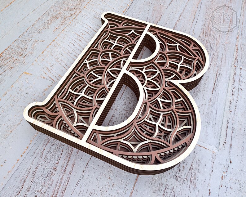 Download Layered Letter B Layered Letters SVG Multilayer Letters ...