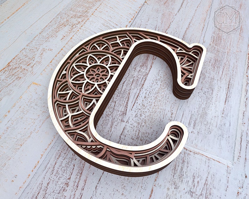 Download Layered Letter C Layered Letters SVG Multilayer Letters ...