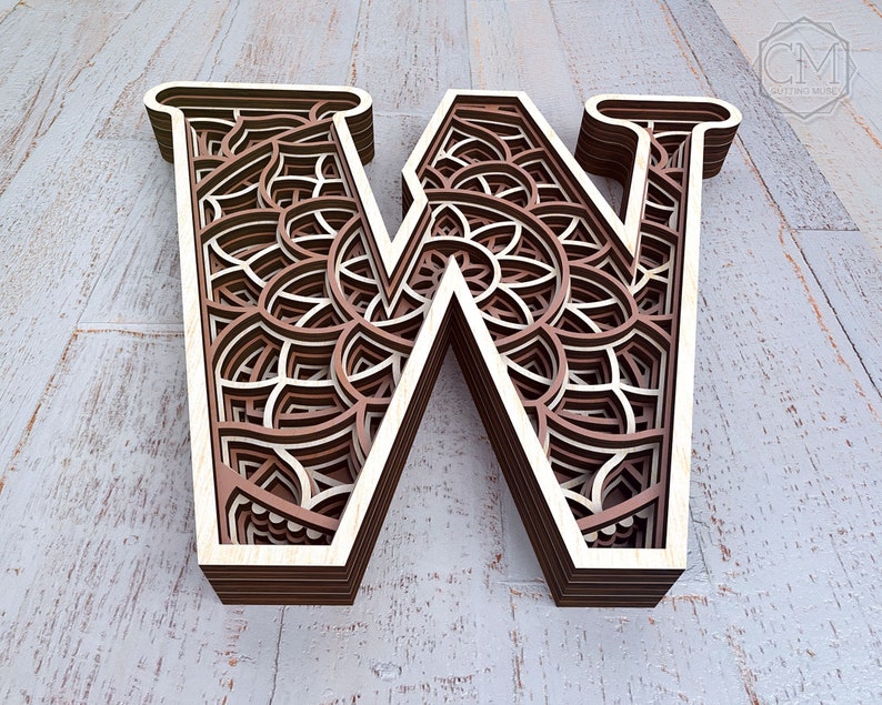 Download Layered Letter W Layered Letters SVG Multilayer Letters ...