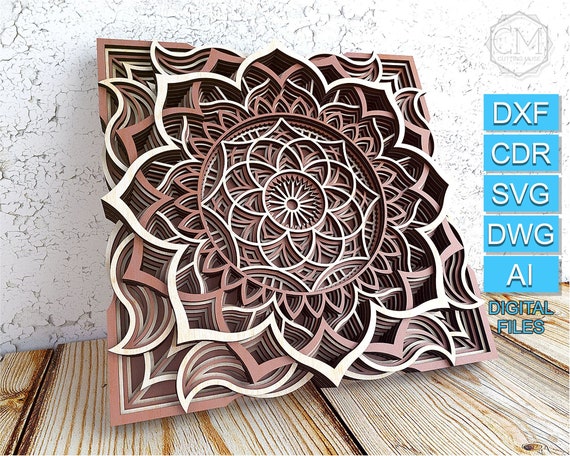 Download Layered Mandala Svg Laser Cut Multilayer Mandala Dxf Mandala Etsy