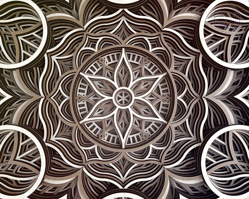 Download Layered Mandala SVG Laser Cut Multilayer Mandala DXF ...