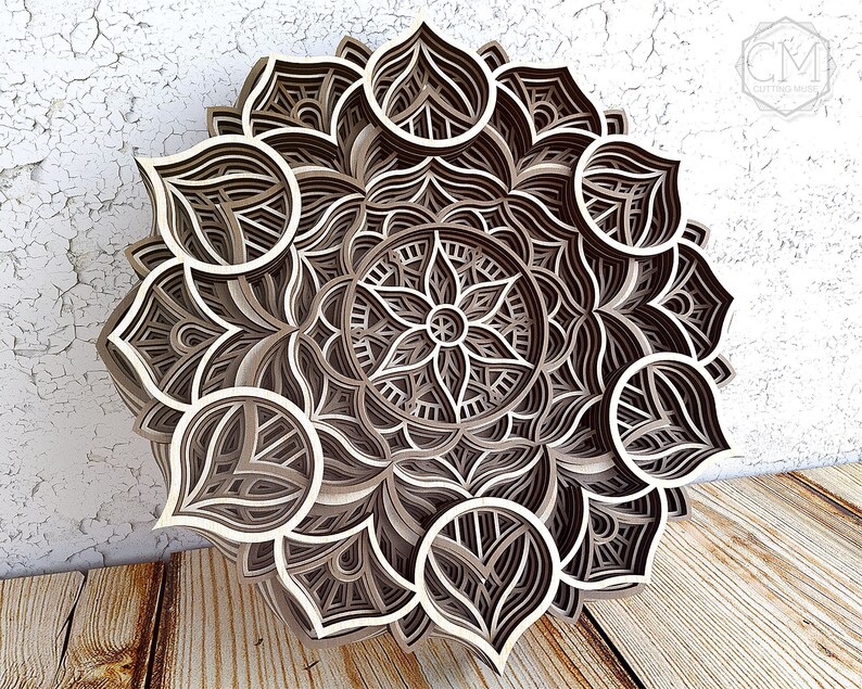 Download Layered Mandala SVG Laser Cut Multilayer Mandala DXF ...