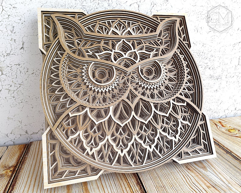 Download Layered Owl Mandala Svg - Layered SVG Cut File