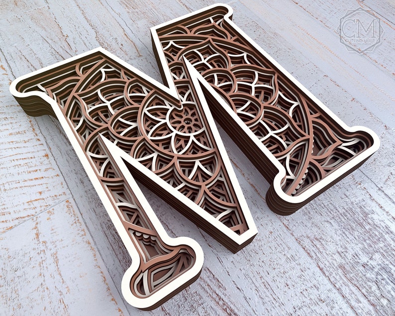 Download Layered Letter M Layered Letters SVG Multilayer Letters ...