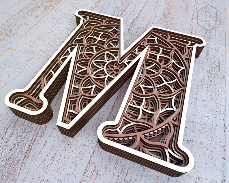 Download Layered Letter M Layered Letters SVG Multilayer Letters ...