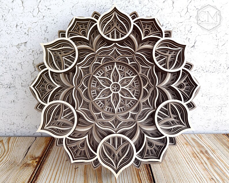 Download Layered Mandala SVG Laser Cut Multilayer Mandala DXF ...